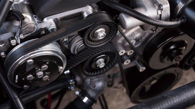 Close up of gears on a piece of equipment