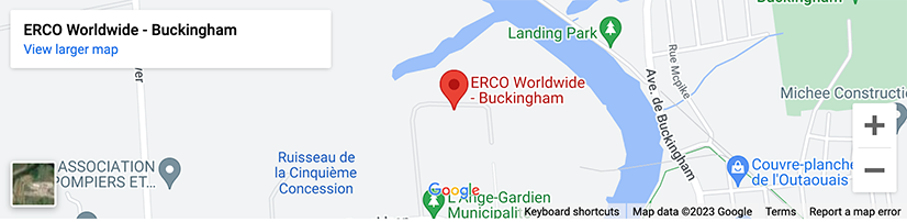 Map of Buckingham Location of ERCO Worldwide